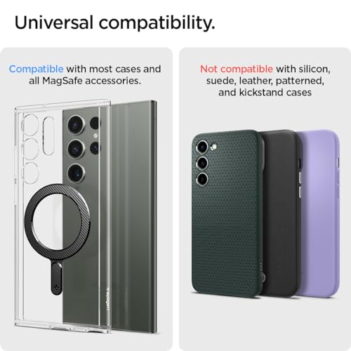 Spigen OneTap MagFit Magnet Ring Adapter for MagSafe Stickers Wireless Charging Conversion EZ-Kit for MagSafe Compatible with iPhone 17 16 15 14 13 12 Pro Max Air Galaxy Xiaomi Pixel 10 etc- Carbon - Image 3