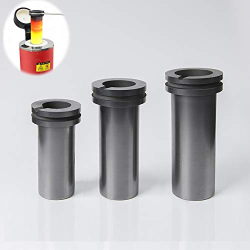 Graphite Crucible, 1kg/2kg/3kg High Purity Graphite Crucible, Melting Gold, Silver, Copper, Furnace Casting Mould Melt Jewelry Tools (2 KG)