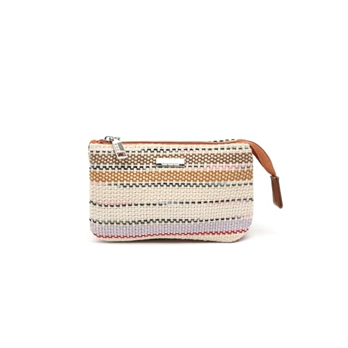 MISAKO Micu portamonedas con Cierre de Cremallera Mujer   Micu Beige 9x14x3cm