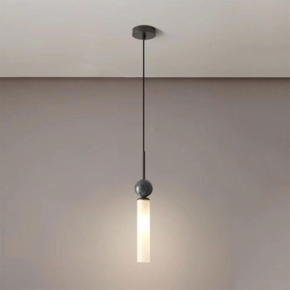 Lampe suspendue en marbre blanc pour îlot de cuisine lustre linéaire moderne
