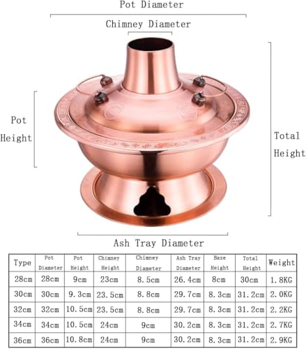 Olla China Tradicional de Cobre con Chimenea 28cm miniatura 6
