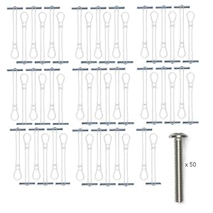 Elephant Anchors [50 Sets] – TV mounting Bolts for TV Mount into Drywall & TV Mount into Metal Studs. Dual Use. Mount TV…