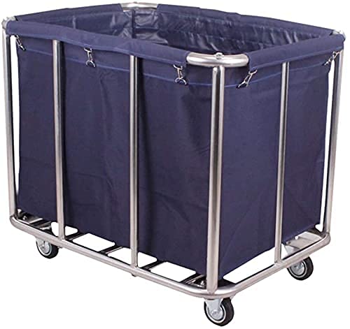 ZJFHEYUO Carro clasificador de Ropa con Ruedas y Bolsas extraíbles, cesto móvil para hoteles y Salones de Belleza, Capacidad Total 90 l, Color Azul.
