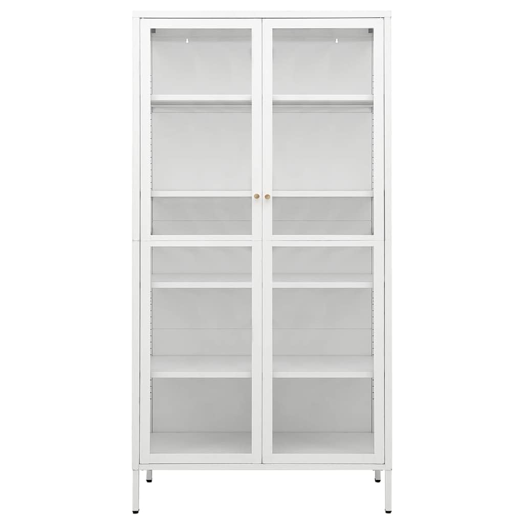 Vitrina Blanco 90x40x180 cm Acero Vidrio Templado | 4 estantes ajustables, resistentes y duraderos, fáciles de limpiar, armario auxiliar