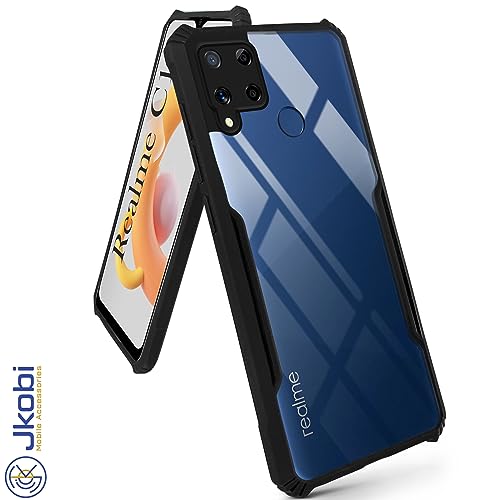 Image of Jkobi Back Cover Case for Realme C15 (Shockproof with Polycarbonate Clear Panel | Professional Black)