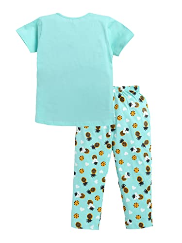 Image of Girls Set of Cotton CartoonPrinted Tshirt Pajama Regular Fit