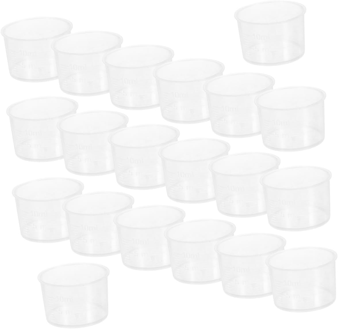 Unomor 200pcs Plastic Graduated Cups Measuring Tool for Accurate Mixing Painting and Epoxy Resin Applications Dosing Cups Scales