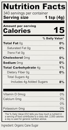 Anthony's Organic Cane Sugar, 3lb, Granulated, Gluten Free & Non GMO