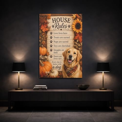 Art mural chien d'automne pour une ambiance chaleureuse - 3