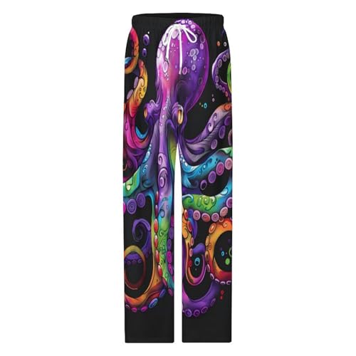 Elegant Colored Elegant Octopus Mens Pajama Pants Print Lounge Pant PJ Bottoms Sleepwear Loungewear4