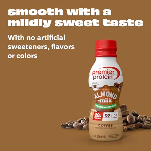 Image of Premier Protein Non-Dairy Almondmilk Protein Shake, 20g, Coffee, 12 Pack