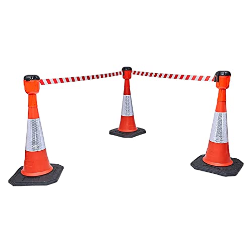 Barrière rétractable cône de signalisation 2m sangle de balisage chantier