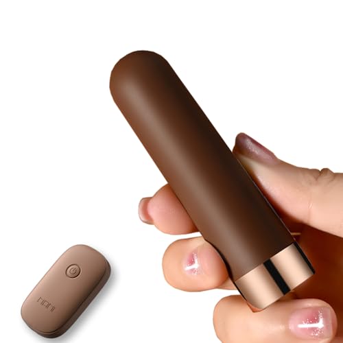 Image of Mini Vibrator Bullet with Remote,Neck and Back Massager (Caramel Color) | 10 Vibration Modes, Rechargeable, Deep Tissue Pain Relief, Waterproof, Remote Control