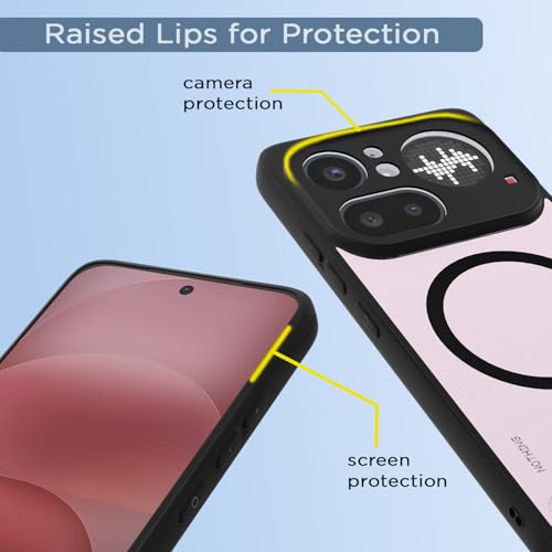 Image of Pikkme Back Cover for Nothing Phone 4a Pro 5G Compatible with Mag-Safe | Shockproof Design | Hard Transparent Back Case (Black Mag-Safe)
