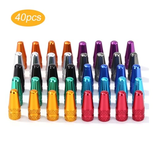 40 piezas tapas de válvula para neumáticos de bicicleta ligeras y a prueba de polvo, coloridas, de aleación de aluminio, cubiertas protectoras para válvulas francesas miniatura 3