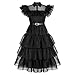 Produktbild Moslalo Wednesday Addams Kostüm für Kinder | Wednesday Addams Family Kleid für Mädchen | Wednesday Addams Thing Merchandise-Geschenke für Cosplay-Party-Dekorationen