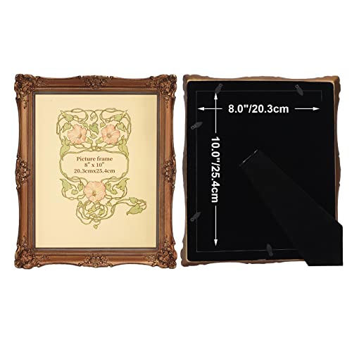 Giftgarden 8X10 Vintage Picture Frame Bronze Gold, Antique Ornate 8 By 10 Photo Frame For Tabletop Display, Classical Victorian Frame Style #TOP2