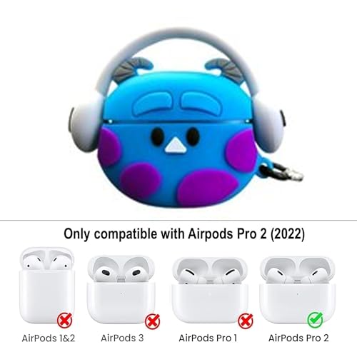 Image of YODI Case Cover for Airpods Pro|Pro 2|Airpods Pro 3|Airpods 4 Pouch, Silicone Cases with Cleaner Kit 360 Drop Protection,Shock-Resistant ([Headphone - Blue Finger Tool ], Airpods Pro /Pro 2)