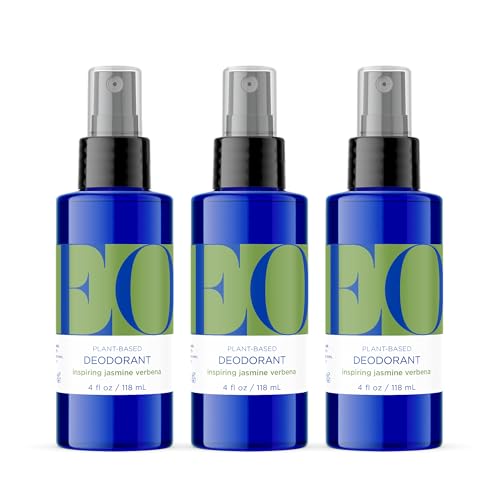 EO Deodorant Spray 4 Ounce (Pack of 3) Jasmine Verbena made with Essential Oils for Men and Women