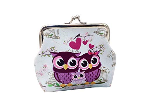Ularma Damen Geldbörse Vintage PU Leder Brieftasche Eule Handtasche Mini Tasche (A)