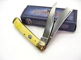 New Rough Rider Yellow Razor Trapper 2 Blade Folder Folding Pocket ProTactical'US - Limited Edition