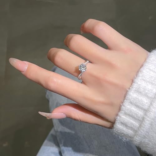 925 Sterling Silver 6-Prong Petite Twisted Vine 1 Carat Round D Color/Pink Moissanite Ladies Engagement Wedding Promise Bridal Ring4