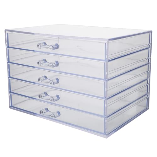 Boîte de rangement acrylique avec tiroirs pour matériel manucure compact et léger