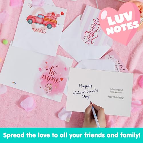 JOYIN Set of 72 Valentine's Day Cards with Envelopes, Pink Greeting Card for Hearts Day, Kids Classroom Exchange, Wedding Cards, Valentines Party Favor, 6 Designs by JOYIN - Image 3