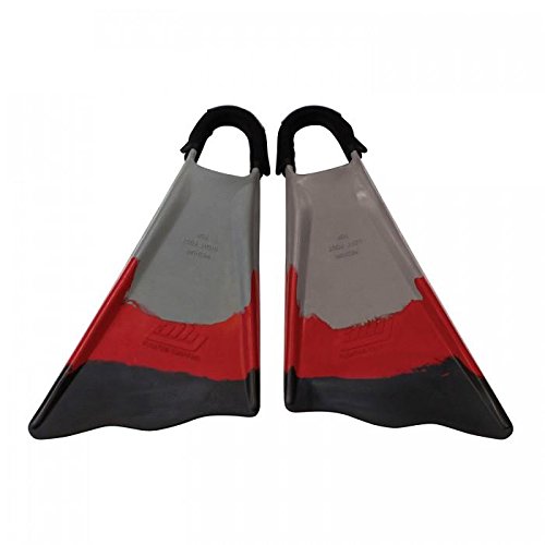 Ally Clark Little 5-6.5 Swim Fins & Tethers, Small, Grey/Red/Black