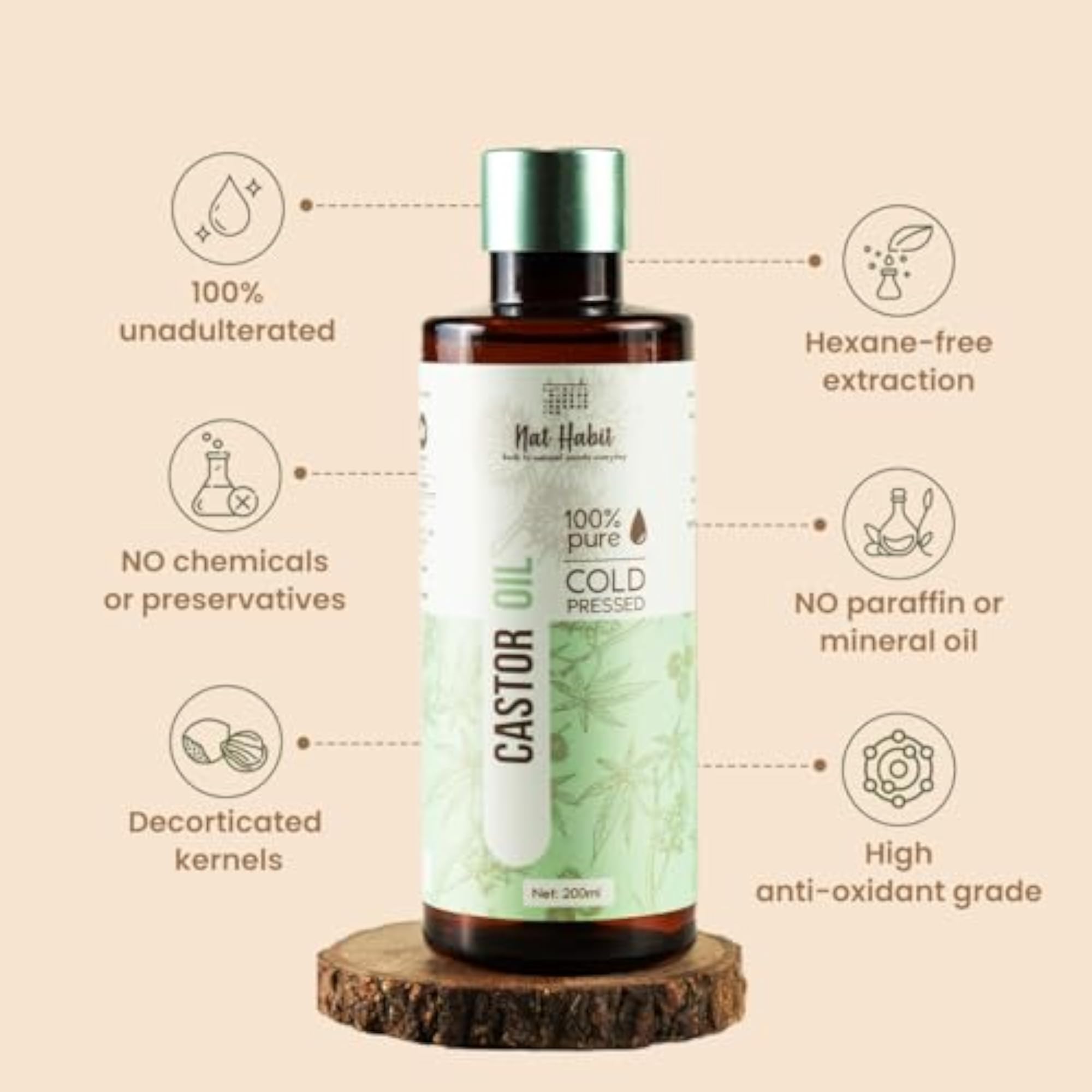 Cold Pressed Oil Combo Castor Oil 200ml and Tucuma Rose Hand Malai