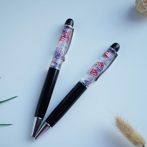 Image of USA Flag Hat Funny Pens Cute Floater Floating Liquid Writing Journaling Office Pen Unique Gift For Women Men