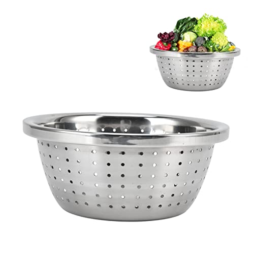 Cesta para lavar verduras de acero inoxidable Cesta coladora de arroz Colador de pasta para lavar verduras 7 pulgadas 18 cm También sirve como recipiente de almacenamiento para (24cm)