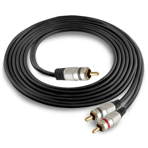 Image of MX Audio Cable 1 RCA Male to 2 Male Splitter, Gold-Plated Connectors, Dual-Shielded Y Adapter for Subwoofer, Home Theater, Amplifier, Hi-Fi Stereo Systems