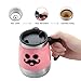 LEADNOVO Self Stirring Stainless Steel Mug 450ml/15.2oz Pink