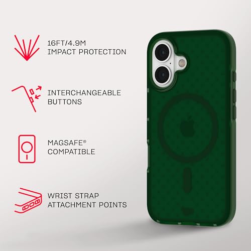Image of Tech21 EvoCheck for iPhone 16 Compatible with MagSafe - Impact Protection Case - in Forest Green