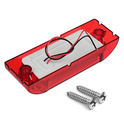Partsam 2X Red 6" X 2" Sealed Rectangular Rectangle Clearance Light Side Marker Lamp, 6 Inch Red 13Led Tail Rear Lights For Golf Cart Trailer Box Truck Exterior #TOP2