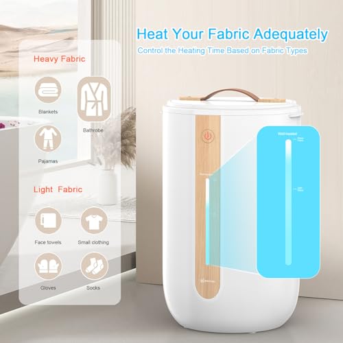 Keenray Towel Warmer for Bathroom, Towel Warmer Bucket with Heating Progress Bar, Fragrant Disc Holder, Leather Handle, Auto Shut-Off Towel Bucket Fits Up to Two 40" x 70" Towels, Bathrobes, Blankets