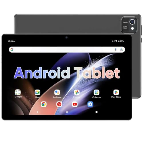 Tablet 10 inch Android Tablets, 6GB RAM 32GB ROM 512GB Expand, Quad-Core Processor, 1280x800 LCD Touch Screen, WiFi, Dual Camera, BT, 6000mAh Battery (Gray)