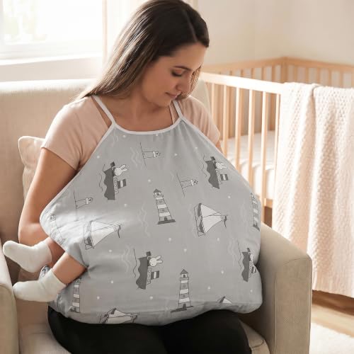 Image of BAYBEE Feeding Pillow for New Born Baby with Foldable Breastfeeding Cover | Feeding Cover for Nursing Mom with Adjustable Velcro & Back Support | Nursing Pillow with Removable & Washable (Grey)