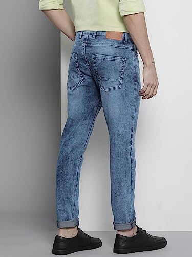 Image of The Indian Garage Co Men Regular Fit Solid Mid-Rise Stretchable Jeans
