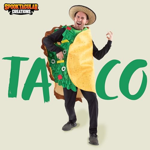 Spooktacular Creations Taco Costume Adult Men Realistic Deluxe Set for Halloween Dress Up Party Theme Activities2