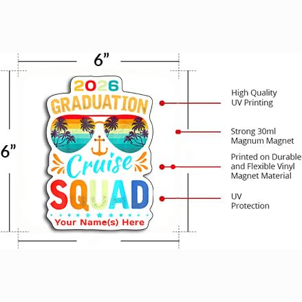 Imán personalizado para graduación de crucero 6 pulgadas miniatura 4
