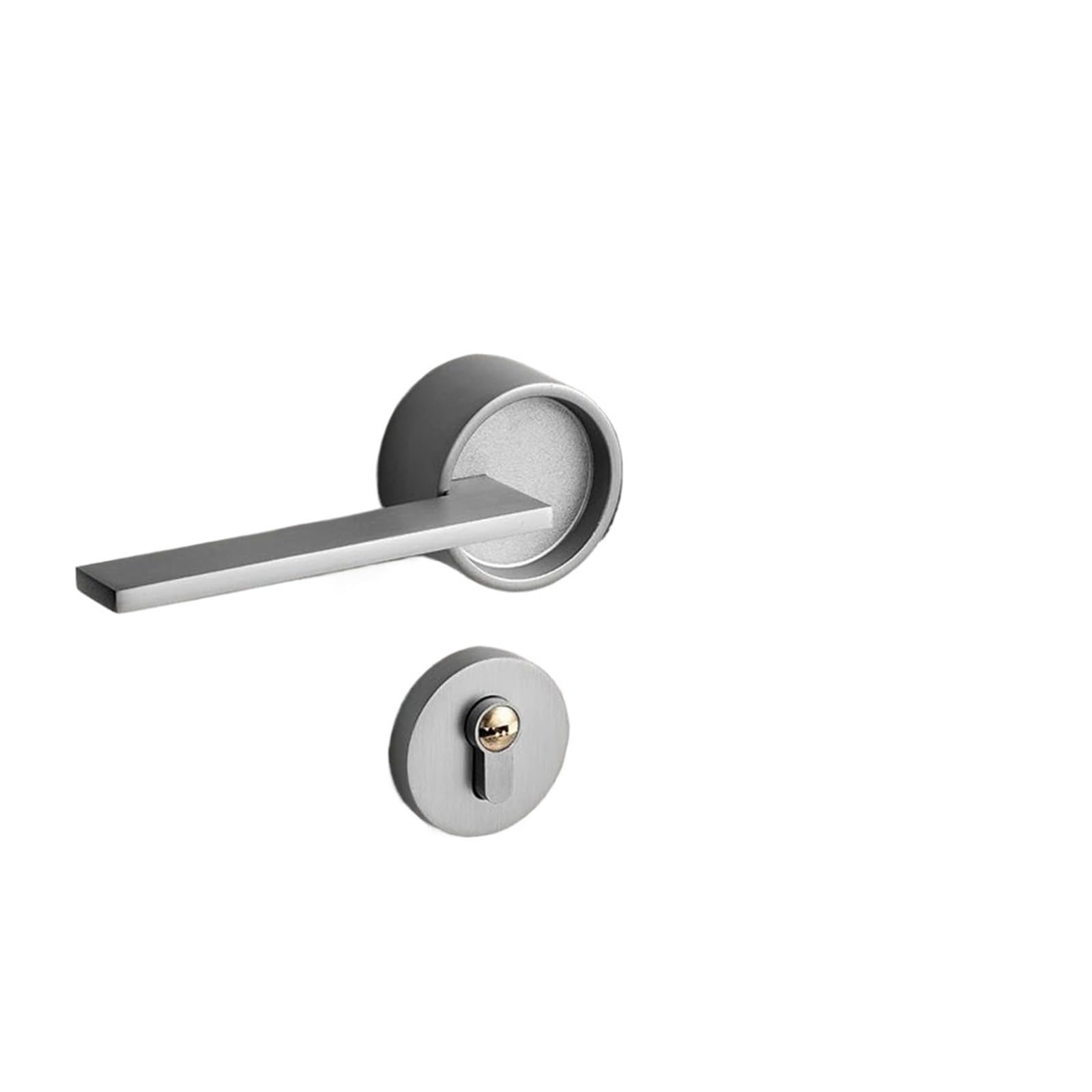 BSAXITHZB Silent Door Lock Bedroom Handle with Indoor Cylinder(Grey)