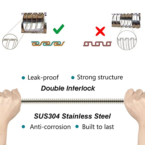 Bright Showers Shower Hose For Hand Held Shower Heads, 79 Inches Cord Extra Long Stainless Steel Hand Shower Hose, Ultra-Flexible Replacement Part With Brass Insert, Brushed Nickel #TOP4