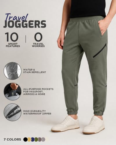 Image of NOBERO Men's Oversized Travel Joggers | Loose Fit | Baggy Relaxed Fit Joggers for Travel
