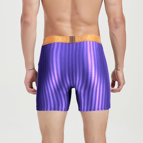 YINYOUYU Boxer Briefs for Men with Fly Pouch Breathable Soft Moisture-Wicking Anti Chafing Underwear 3/4 Pack3