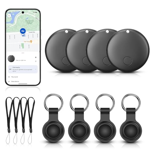 LUIRSAY Tracker para Android, localizador de llaves compatible con la aplicación Google Find Hub, Mini Air Tracker para Android con funda protectora, resistente al agua IP67, localizador para maletas