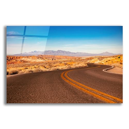 Epic Art 'Winding Desert Road' by Epic Portfolio, Acrylic Glass Wall Art, 24