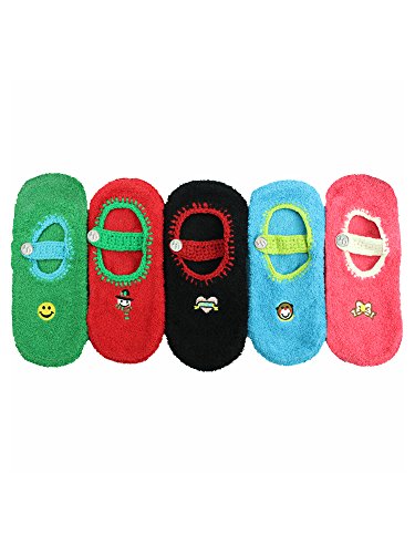 Mary Jane Style Non-Skid 5-Pack Slipper Socks