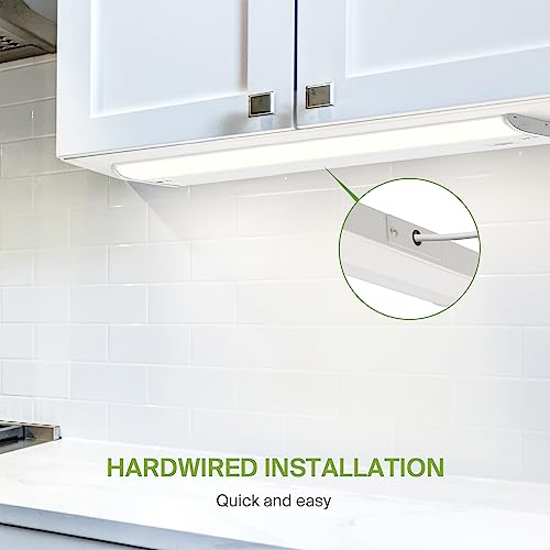 Image of ASD LED Under Cabinet Lighting, 48 inch 24W 1758 LM, Dimmable Hardwired Under Cabinet Lights for Kitchen, 3000K Soft /4000K Cool /5000K Daylight, Under Counter Light Fixtures, ETL, White